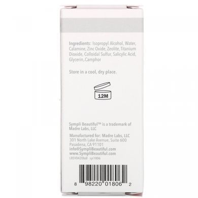 Sympli Beautiful, drying lotion, nighttime care for problem areas, 30 ml (1 fluid ounce).