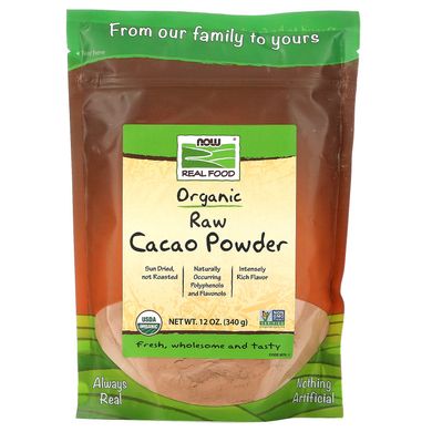 Какао порошок Now Foods (Raw Cacao Powder) 340 г