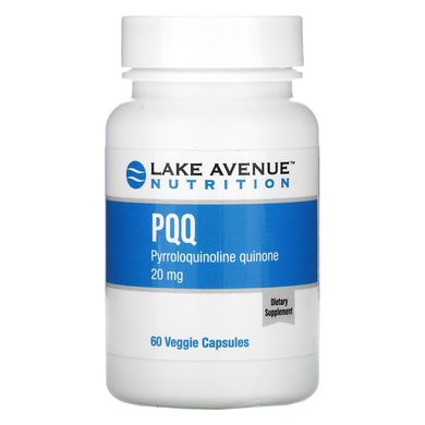 PQQ (пірролохінолінхінон), Lake Avenue Nutrition, 20 мг, 60 вегетаріанських капсул