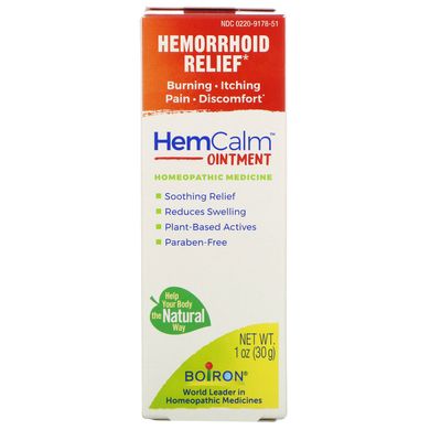 HemCalm мазь, полегшення геморою, HemCalm Ointment, Hemorrhoid Relief, Boiron, 30 г