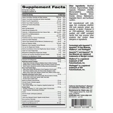 California Gold Nutrition, Ultamins Men's Multivitamin with CoQ10, Mushrooms, Enzymes, Veggies & Berries, 60 Veggie Capsules купить в Киеве и Украине