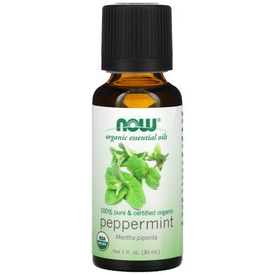 Органічна ефірне олія перцевої м'яти Now Foods (100% Pure Certified Organic Peppermint) 30 мл