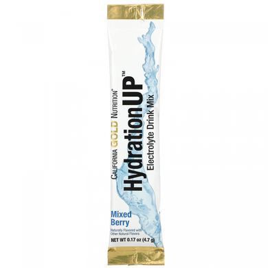 Суміш для напою з електролітами суміш ягід California Gold Nutrition (HydrationUP Electrolyte Drink Mix Mixed Berry) 20 пакетиків по 47 г