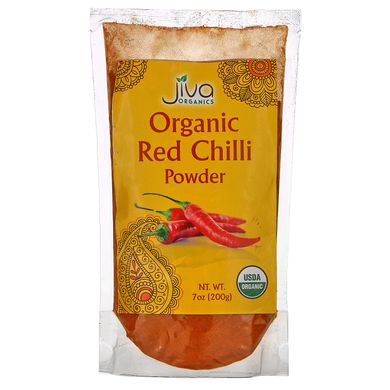 Jiva Organics, Органічний порошок червоного перцю чилі, 7 унцій (200 г)