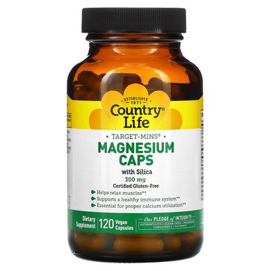 Магній Country Life (Magnesium) 300 мг 120 капсул