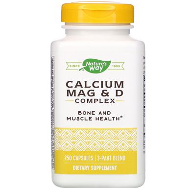 Комплекс магнію кальцію і вітаміну D Nature's Way (Calcium Mag & D Complex) 250 капсул