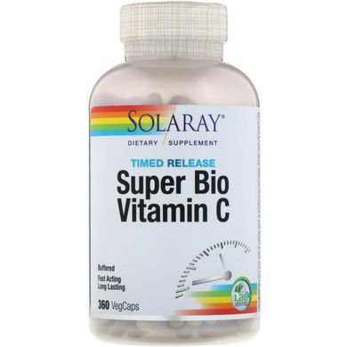 Витамин С, буферизованный, Super Bio Vitamin C, Solaray, 360 вегетарианских капсул купить в Киеве и Украине