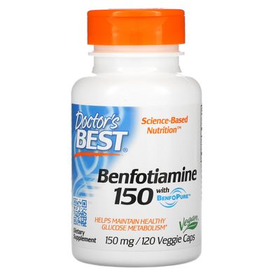 Бенфотіамін Doctor's Best (Benfotiamine) 150 мг 120 капсул