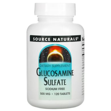 Сульфат глюкозаміну без натрію Source Naturals (Glucosamine sulfate without sodium) 500 мг 120 таблеток
