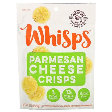 Чіпси з пармезаном, Parmesan Cheese Crisps, Whisps, 60 г