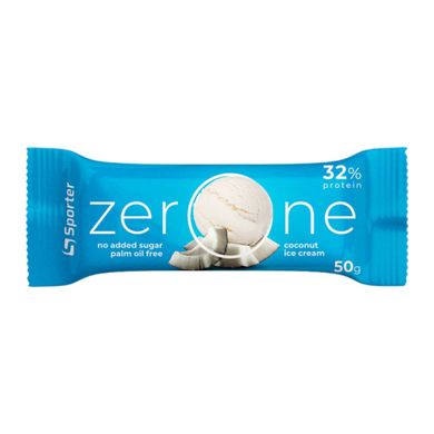 Протеиновые батончики со вкусом кокосового мороженого Sporter (ZerOne) 25 шт по 50 г купить в Киеве и Украине