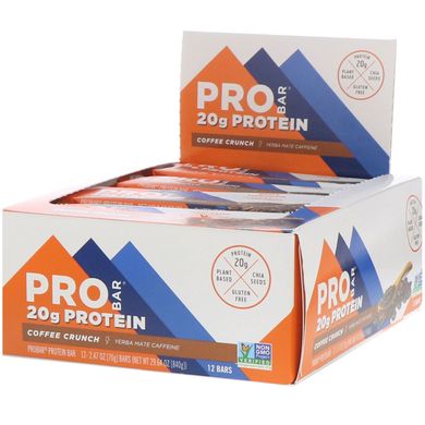 Протеїнові батончики з кавовим хрустик ProBar (Protein Bar) 12 батончиків по 70 г