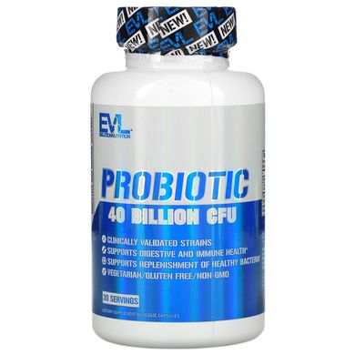 Ультра чисті пробіотики, Ultra Pure Probiotic, EVLution Nutrition, 40 мільярдів КУО, 60 капсул