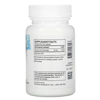 Цинк піколинат Thorne Research (Zinc Picolinate) 30 мг 60 капсул