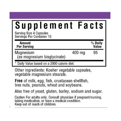 Магній гліцинат Bluebonnet Nutrition (Magnesium Glycinate) 400 мг 60 вегетаріанських капсул