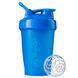 Бутылка-блендер с кольцом для переноски голубая Blender Bottle 600 мл фото