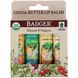 Органічний бальзам для губ з олією какао, набір з, Badger Company, 4 бальзамів, 0,25 унц (7 г) кожн фото