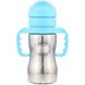 Thinkbaby, Thinkster у вигляді сталевої пляшки, синя, Think, 1 солом'яний пляшка, 9 унцій (260 мл) фото