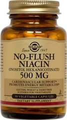 Ниацин не вызывающий покраснений Solgar (No-Flush Niacin) 500 мг 50 капсул купить в Киеве и Украине