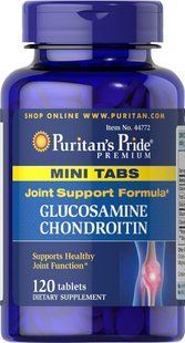 Глюкозамин Хондроитин Мини Табс, Glucosamine Chondroitin Mini Tabs, Puritan's Pride, 120 таблеток купить в Киеве и Украине
