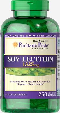 Соєвий лецитин, Soy Lecithin, Puritan's Pride, 1325 мг, 250 капсул