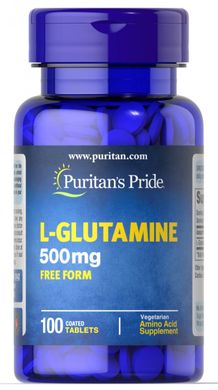 Амінокислота L-глютамін, L-Glutamine, Puritan's Pride, 500 мг, 100 таблеток