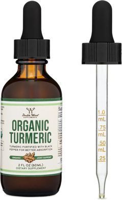 Double Wood Organic Turmeric with Black Pepper, Alcohol-Free, 60ml