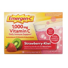 Вітамін C, полуниця-ківі, Vitamin C, Strawberry-Kiwi, Emergen-C, 1000 мг, 30 пакетів по 0,31 унції (8,9 г) кожен