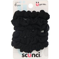 Маленькие резинки для волос черные Scunci (Mini Twisters Black) 6 штук купить в Киеве и Украине
