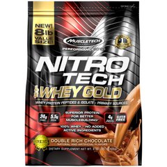 Nitro Tech, Порошок сироваткового протеїну, подвійний багатий шоколад, Muscletech, 8 фунтів (3,63 кг)