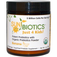 Пробіотики і пребіотики для дітей порошок смак банана Sunbiotics (Potent Probiotics with Organic Prebiotics) 57 г