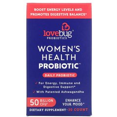 LoveBug Probiotics, Пробиотики для здоровья женщин, ежедневный пробиотик, 50 миллиардов КОЕ, 30 штук купить в Киеве и Украине