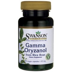 Гамма орізанол, Gamma Oryzanol from Rice Bran, Swanson, 60 мг, 90 капсул