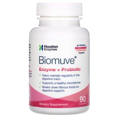 Фермент + пробіотик, Biomuve, Houston Enzymes, 90 капсул
