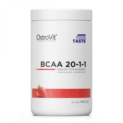 Аминокислота, BCAA 20-1-1, сливочная клубника, creamy strawberry, OstroVit, 400 г купить в Киеве и Украине