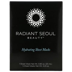 Зволожуюча маска з 5 листами, Hydrating Sheet Mask, Radiant Seoul, 0,85 унції (25 мл) кожна