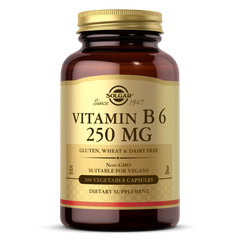 Витамин В6 пиридоксин Solgar (Vitamin B6) 250 мг 100 капсул купить в Киеве и Украине