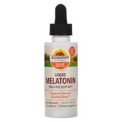 Мелатонін рідкий Sundown Naturals (Melatonin) зі смаком вишні 1 мг 59 мл