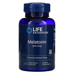 Мелатонін Life Extension (Melatonin) 0.5 мг 200 вегетаріанських капсул