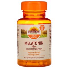 Мелатонін, Sundown Naturals, 10 мг, 90 капсул