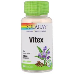 Витекс священный, Vitex, Solaray, 400 мг, 100 капсул купить в Киеве и Украине