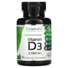 Emerald Laboratories, Вітамін D3, 2500 МО, 60 вегетаріанських капсул