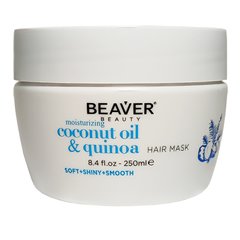 Зволожуюча маска для сухого і пористого волосся з кокосовою олією Beaver (Coconut Oil & Quinoa Mask) 250 мл