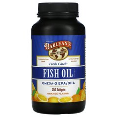 Рыбий жир с омега-3 Barlean's (Omega-3 Fish Oil EPA/DHA) 340 мг 250 капсул с апельсиновым вкусом купить в Киеве и Украине