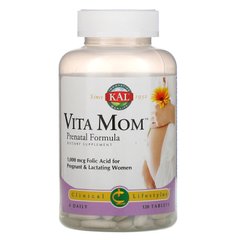 Пренатальні вітаміни для жінок, Vita Mom, Prenatal Formula, KAL, 120 таблеток
