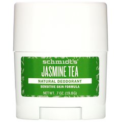Натуральний дезодорант, формула для чутливої ​​шкіри, чай з жасмином, Schmidt's Naturals, 0,7 унції (19,8 г)