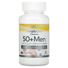 Мультивитамины для мужчин 50+ вкус ягод Super Nutrition (50+ Men Multivitamin) 90 жевательных таблеток купить в Киеве и Украине