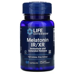 Мелатонин IR / XR, Melatonin IR/XR, Life Extension, 60 капсул купить в Киеве и Украине