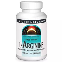 Аргінін Source Naturals (L-Arginine) 500 мг 50 капсул