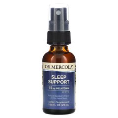 Підтримка сну з мелатоніном, малиновий ароматизатор, Dr Mercola, 0,85 рідких унцій (25 мл)